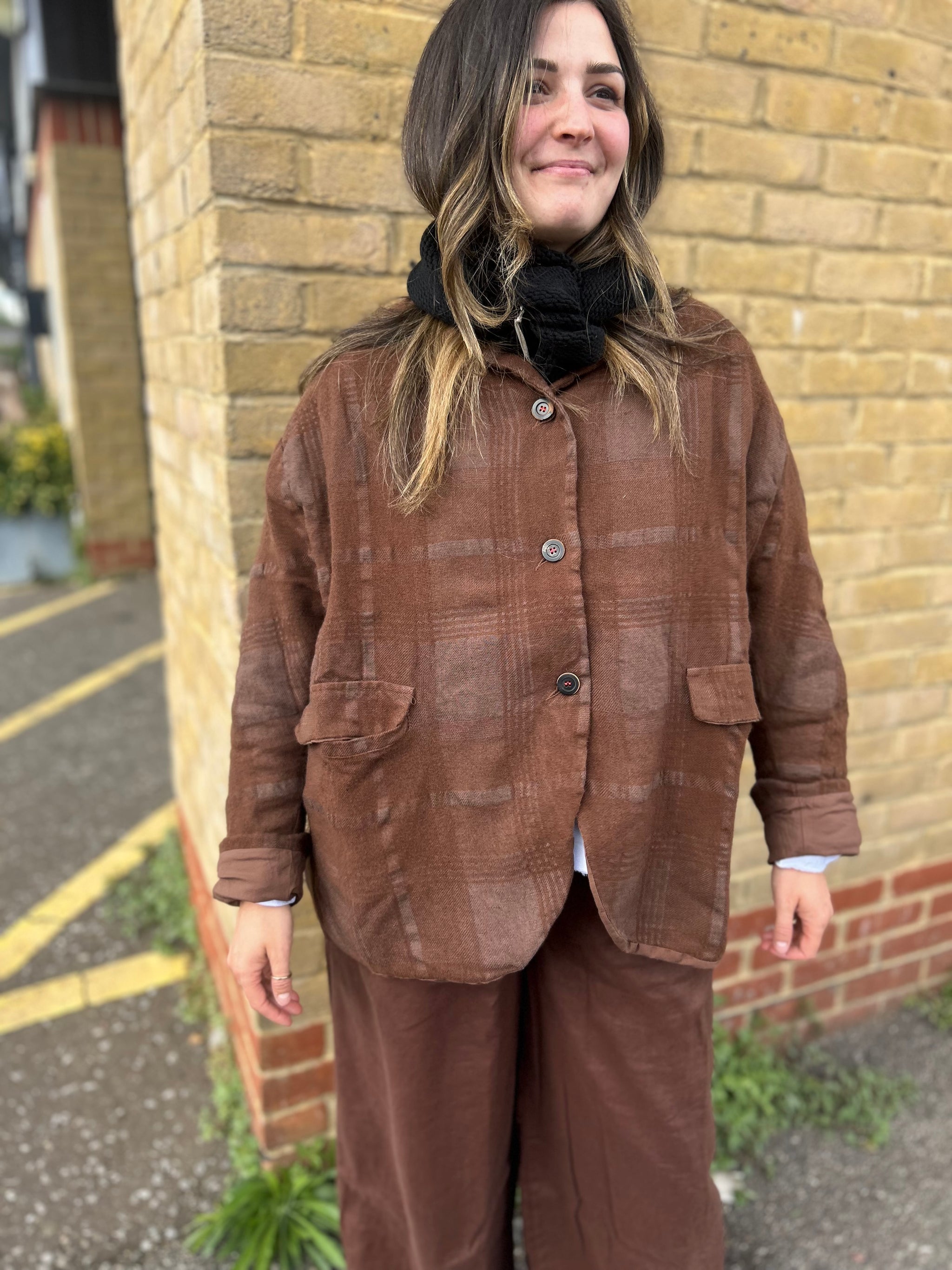 Hannoh Wessel H+ wool and linen jacket - Vivienne - cinnamon