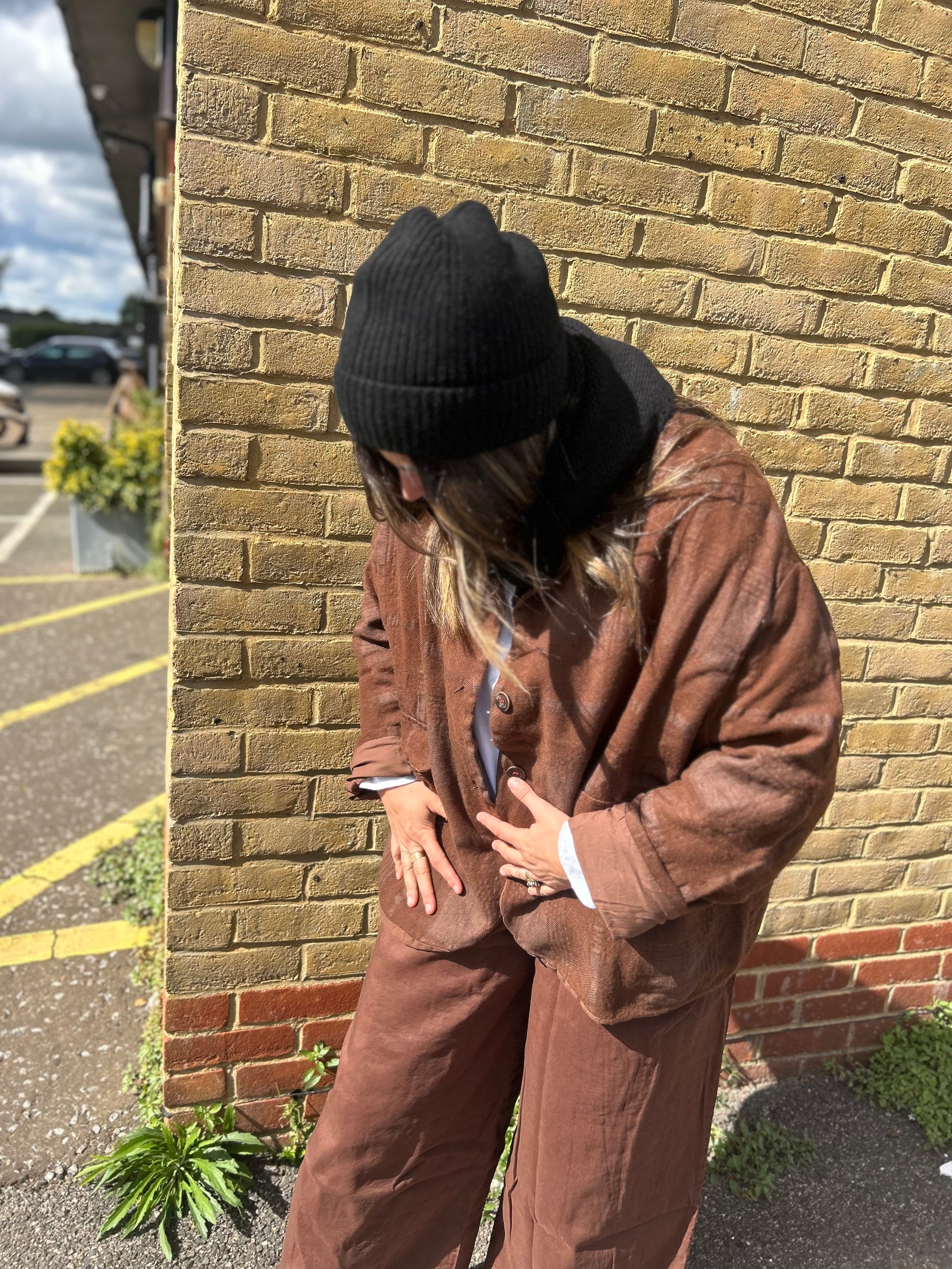 Hannoh Wessel H+ wool and linen jacket - Vivienne - cinnamon self